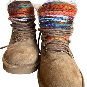 Women's BearPaw Multicolor Knit Suede Boots